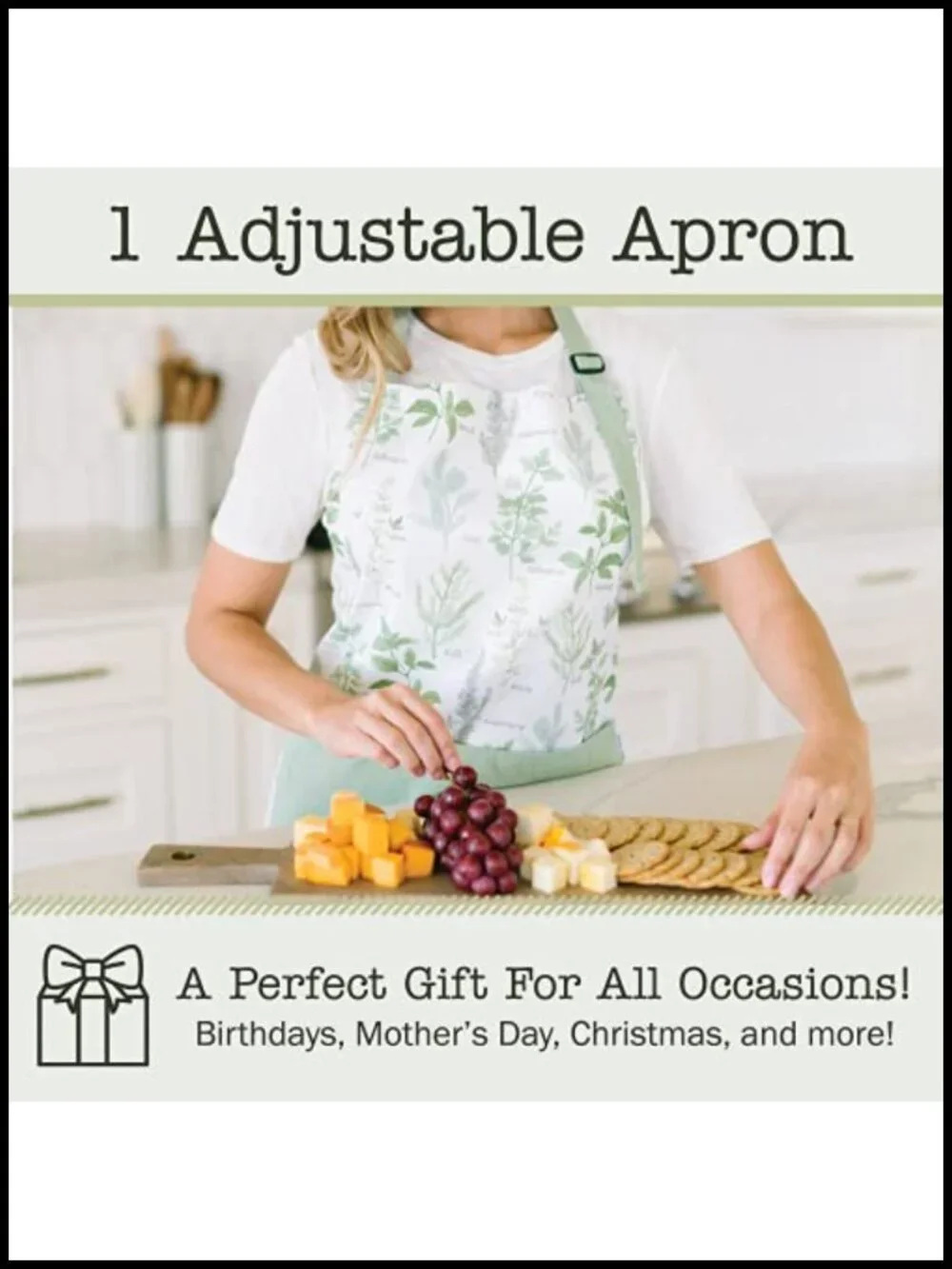 Cotton Cooking Apron with Pockets Adjustable Neck Buckle